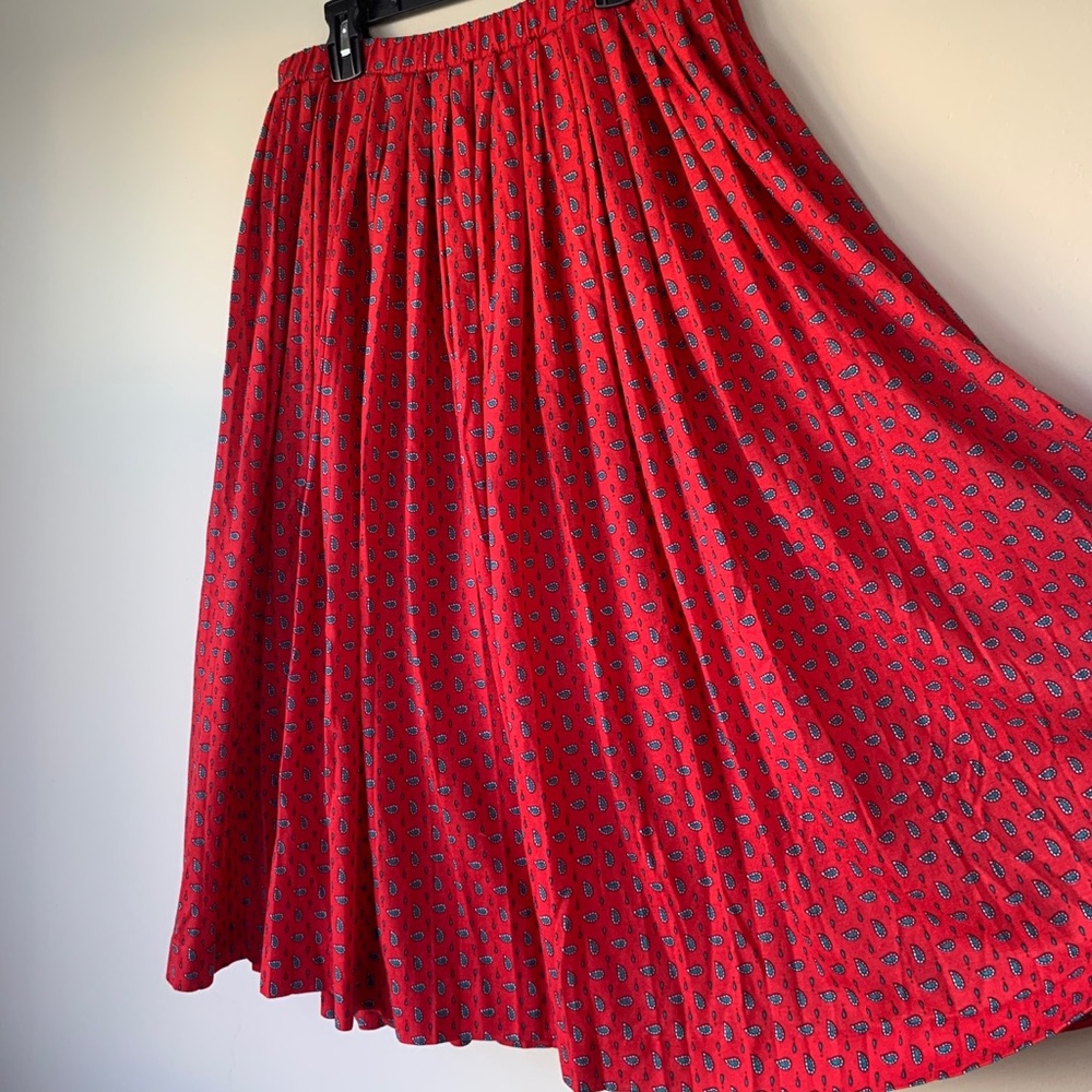 Red A-lined MIDI skirt
